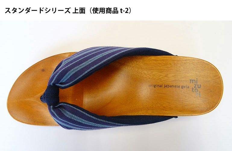 みずとりの下駄 げた物語 スタンダード NT-16 紺つむぎ/赤・赤