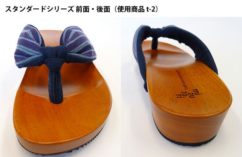みずとりの下駄 げた物語 スタンダード S-2 青海波/紺・紺
