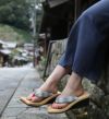 みずとりの下駄 げた物語 MAI-13 宵の水/黒・黒 （小倉 縞縞）