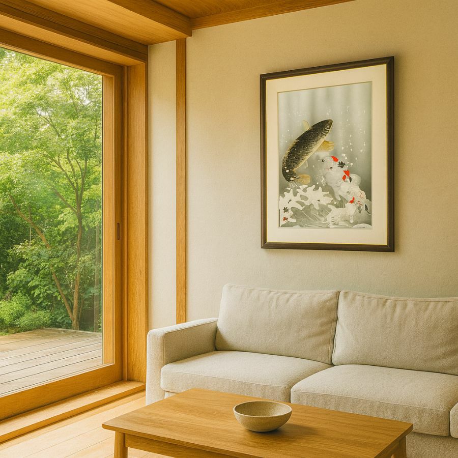 夫婦滝昇鯉　森山観月